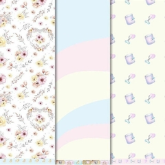 kit com 2 coleções de papeis com 6 folhas (cada) - Coleção A Arte da Amizade - Thayza Ramos
