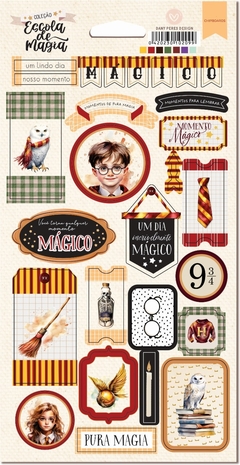 Chipboard Adesivado Estampado | Escola de Magia | Dany Peres Design