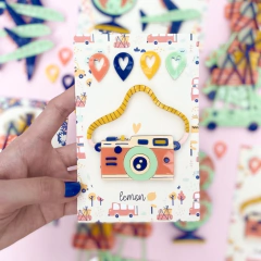 ACRILICO CÂMERA MAIS PINS | MALAS PRONTAS | LEMON SCRAPBOOK