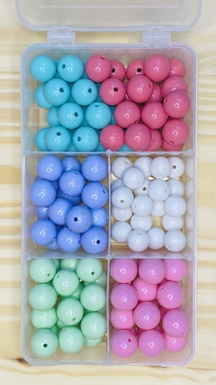 Caixinha organizadora com Bolinhas acrílicas em tons Candy Colors