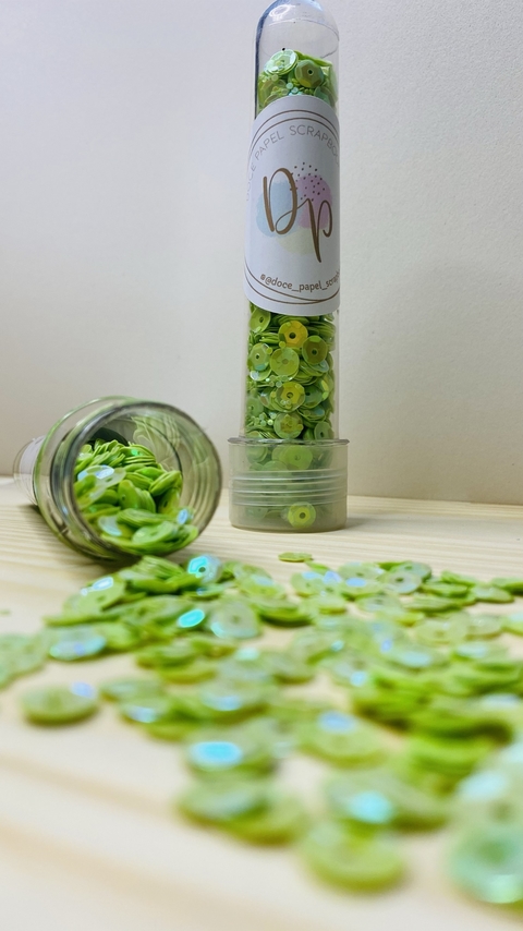 Tubete com Lantejoulas Verde para Shaker Box
