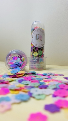 Tubete com Lantejoulas Candy Colors (flor) para Shaker Box - comprar online
