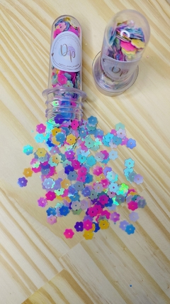 Tubete com Lantejoulas Candy Colors (flor) para Shaker Box
