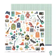 Kit Coordenado com 18 papéis - Coleção Vida de Menino - Juju Scrapbook na internet