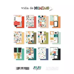 Bloco A4 para Scrapbook - Coleção Vida de Menino - Juju Scrapbook - comprar online