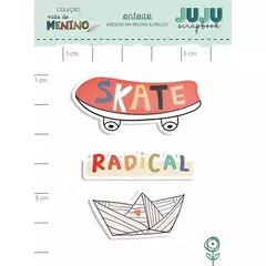 Adesivo em relevo Acrílico Radical - Coleção Vida de Menino - Juju Scrapbook