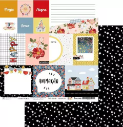 Kit com 06fls - Coleção Minha Diversão - My Memories Crafts - Doce Papel Scrapbook