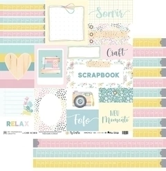Kit com 6 folhas Coleção My Crafts - My Memories Crafts - Doce Papel Scrapbook