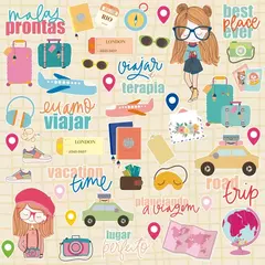 Kit com 6 papéis da Coleção Chloé e Lilly - Fabi Paliares
