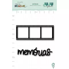 Adesivo em relevo Preto Memórias - Coleção Vida de Menino - Juju Scrapbook