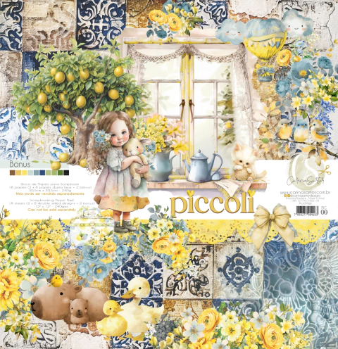 Coleção PICCOLI – Papel Bloco 30,5×30,5cm 18 fls 240G – Carina Sartor