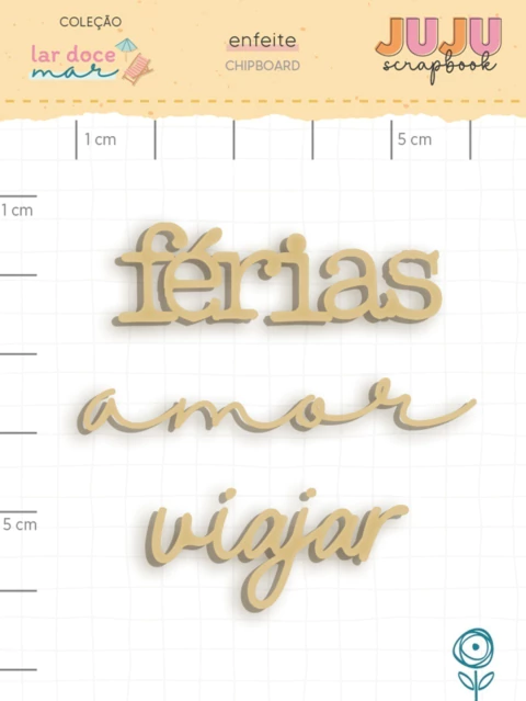 Chipboard Viajar - Coleção Lar Doce Mar - Juju Scrapbook - comprar online