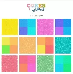 Papel Básico com 4 papéis - Linha Cores e Formas da Coleção Pedro e Nina - Fabi Paliares