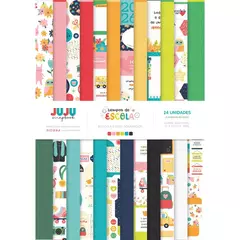 Bloco A4 para Scrapbook - Coleção Tempos de Escola - Juju Scrapbook