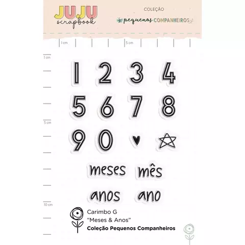 Carimbo G Meses e Ano - Coleção Pequenos Companheiros | JuJu Scrapbook