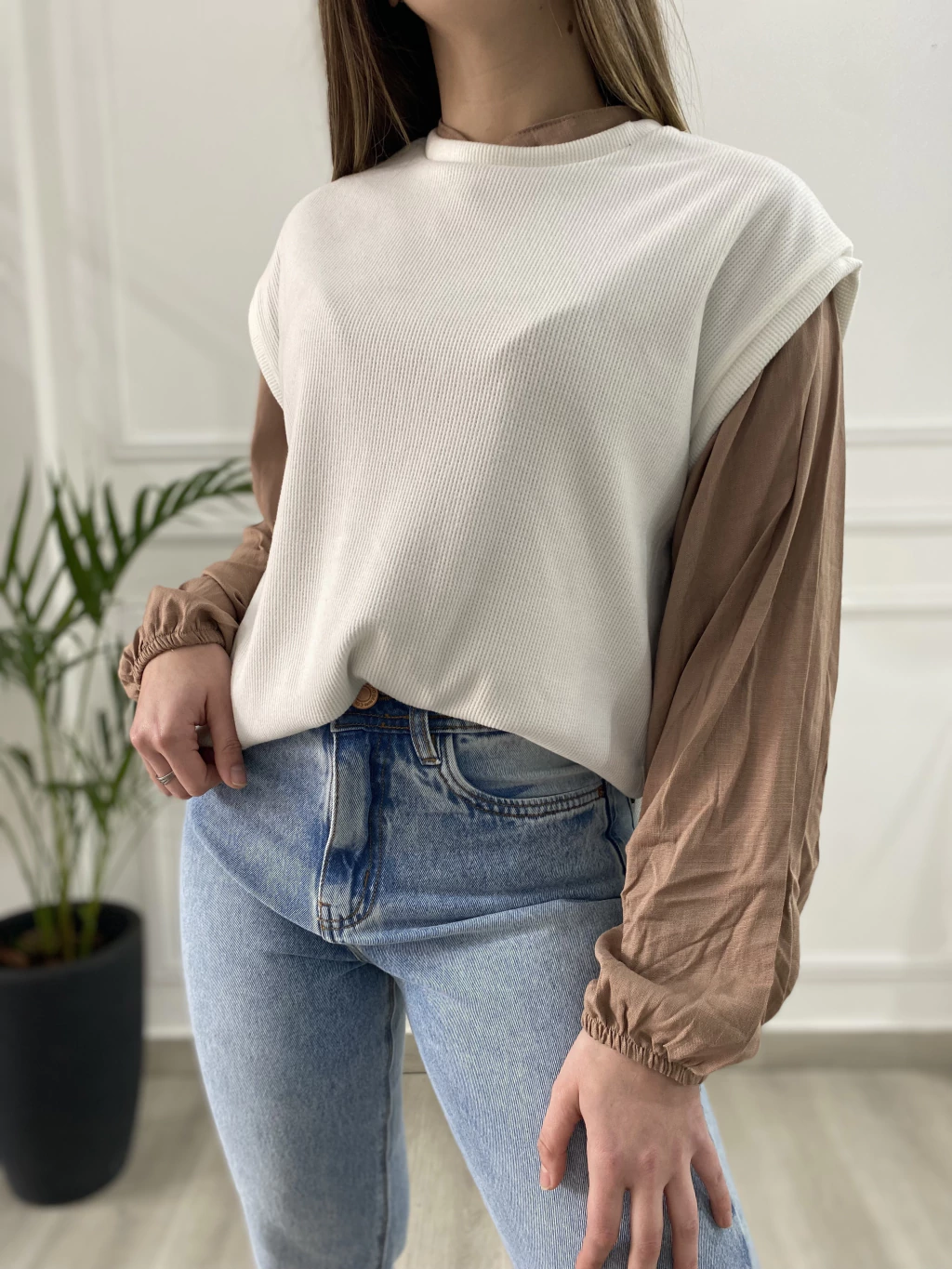 Chaleco Waffle cuello Redondo