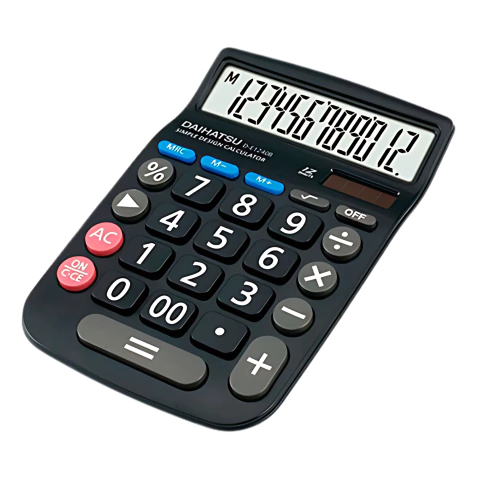 Calculadora Daihatsu D-E1240 De 12 Dígitos Solar Negro