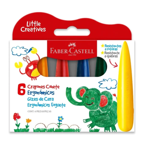 Imagen de Crayones Cera Gruesos Faber Castell Gota Trompo Cohete