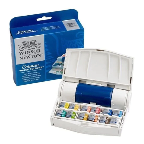 Set Acuarelas Cotman 12 Pastillas Field Plus + Accesorios