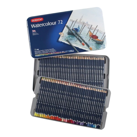 Lapices Derwent Acuarelables Watercolour X72 En Caja Metal
