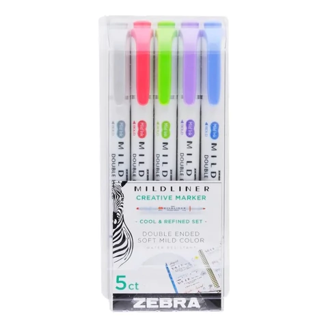 Marcadores Pastel Doble Punta Zebra Mildliner x5 - El Poli Sitio Oficial