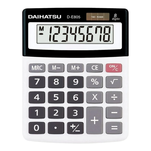 Calculadora Daihatsu D-E805 De 8 Digitos Solar Negro