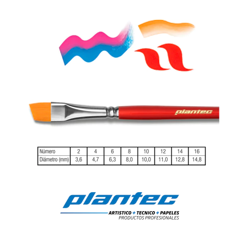 Pincel Biselado Plantec Toray 8250 Pelo de Fibra Sintetica - comprar online