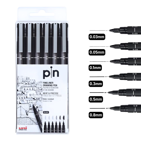 Imagen de Set Microfibras Uni Pin Fineliner 200