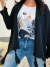 Conjunto saco mohair Negro mas remera - comprar online