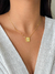 Colar Medalha Inicial Cravejada - Dourado - comprar online
