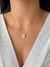 Colar Medalha Inicial Cravejada - Dourado - YSY Acessórios