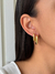 Dupla Argola Bojuda Retangular - Dourado