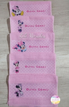 Kit c/ 05 Toalhinhas p/ Lancheira Minnie Rosa (Ref. 01535) - comprar online
