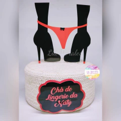 Topo Chá de Lingerie Mod 01 Vermelho p/ bolo 20cm (Ref. 0578)