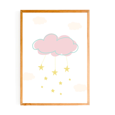 QUADRO INFANTIL NOITE -CHUVA DE ESTRELAS