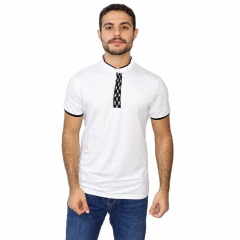 Camiseta Henley com bordado palestino - EXCLUSIVO