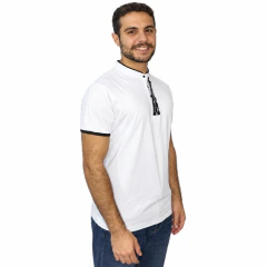 Camiseta Henley com bordado palestino - EXCLUSIVO - loja online