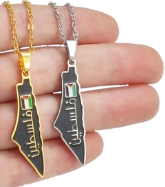 Colar com a bandeira e palavra Palestina em árabe - Modelo 6 - Palestyle Store