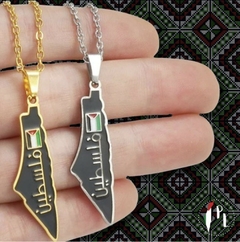 Colar com a bandeira e palavra Palestina em árabe - Modelo 6