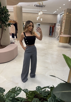 CROPPED MARRANTE ALFAIATARIA BOTÕES - Bf Store