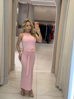 VESTIDO POLIAMIDA LONGUETE FIVELA