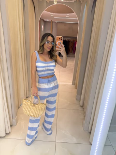 CONJUNTO SAIDA DE PRAIA TRICOT LISTRADO na internet