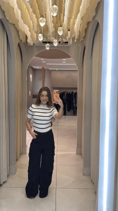 CALÇA JEANS MAXI WIDE LEG CARGO BLACK G020 - Bf Store