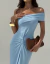Vestido 3/4 con fruncido al frente