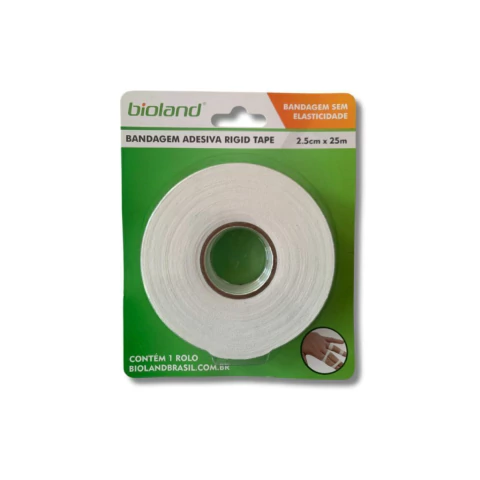 Bandagem Adesiva Rigid Tape Bioland 2,5cm x 25m Bege