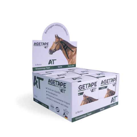 Kit 6 Rolos Agetape Vet - 5cm X 5m - Verde Escuro