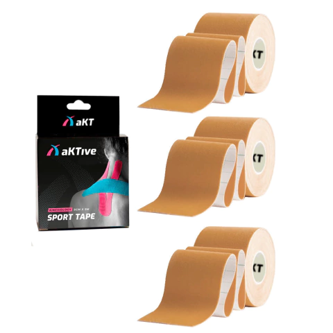 KIT 3 ROLOS - AKTIVETAPE SPORT - 5 CM X 5 MT - Brasil Taping, Bandagem Elástica Adesiva com registro na ANVISA
