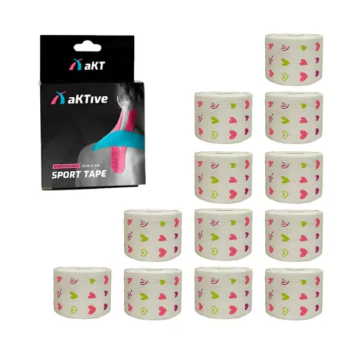 Kit 12 Rolos - aKTive Sport - Corações - 5 cm X 5 m