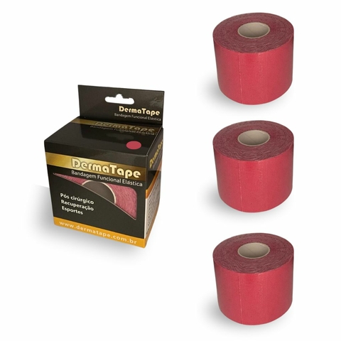 Kit 3 Rolos - Dermatape - 5cm x 5m - Rosa