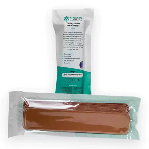 Taping Estéril 25cm x 5cm (5 quadrados) 24 tiras Bege - comprar online